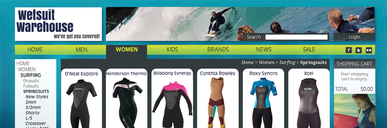 Wetsuit Wearhouse Redesign
